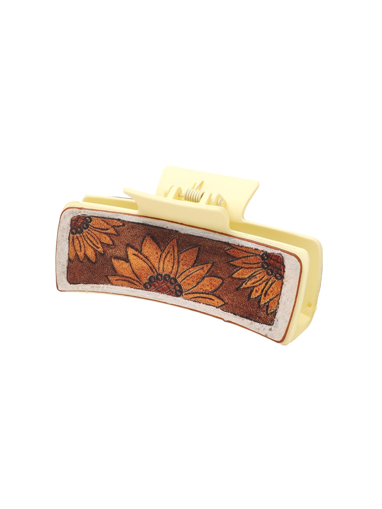 Wholesale Western Style Leather Hairpin Sunflower English Alphabet Clip